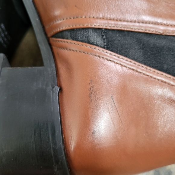 FABIANELLI Pointed Toe Women's Ankle Leather Boots Chelsea Booties Size 8 Brown - Picture 7 of 10